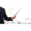 Close up of businessman with papers in hands