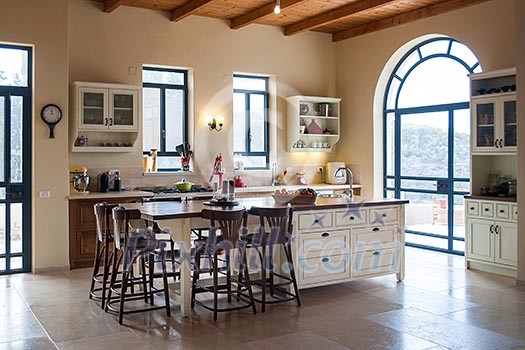 Interior view of a rustic kitchen design Interior view of a rustic kitchen design