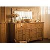 Wooden bathroom interior