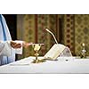 Priest during a wedding ceremony/nuptial mass
