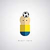 Brazil football player vector cartoon design 