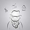 worker man hand drawn cartoon sketch 