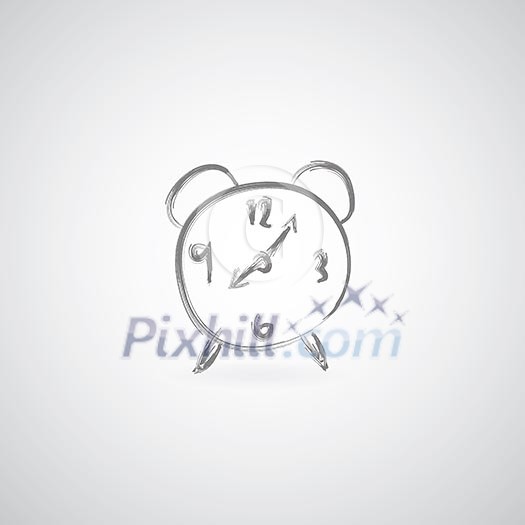 alarm clock sketch on gray background alarm clock sketch on gray background