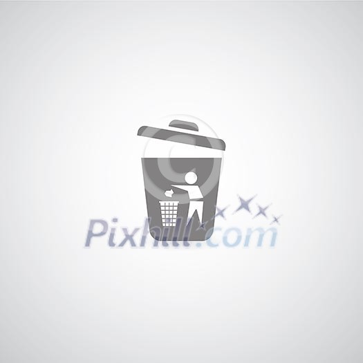 bin symbol on gray background bin symbol on gray background