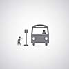 Bus symbol on gray background 