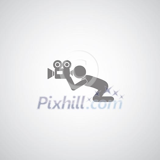 Photographers movie symbol on gray background Photographers movie symbol on gray background