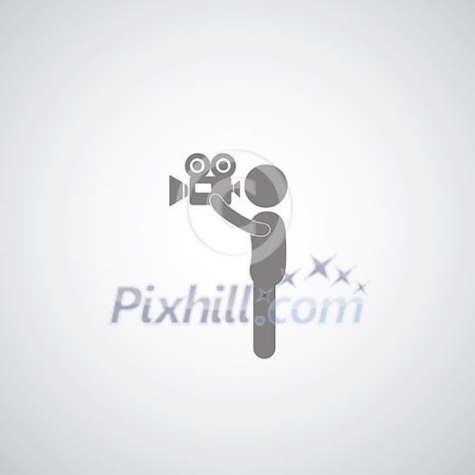 Photographers movie symbol on gray background Photographers movie symbol on gray background