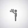 Photographers movie symbol on gray background  