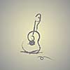 hand drawn acoustic guitar vector 