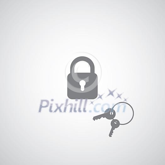 lock symbol on gray background lock symbol on gray background
