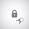 lock symbol on gray background 