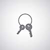 vector key symbol  on gray background 
