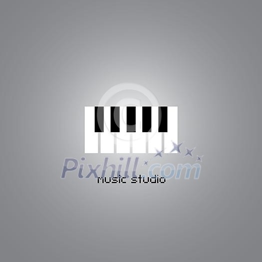 Music studio on gray background Music studio on gray background