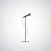 vector microphone on gray background 