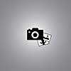camera symbol on gray background  