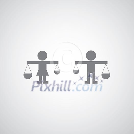 justice icon on gray background justice icon on gray background