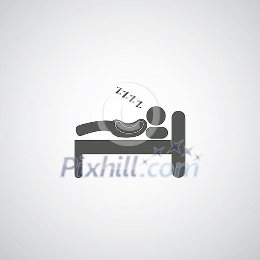 Sleeping symbol on gray background Sleeping symbol on gray background