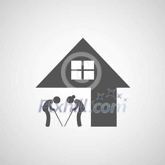 Nursing home sign on gray background Nursing home sign on gray background