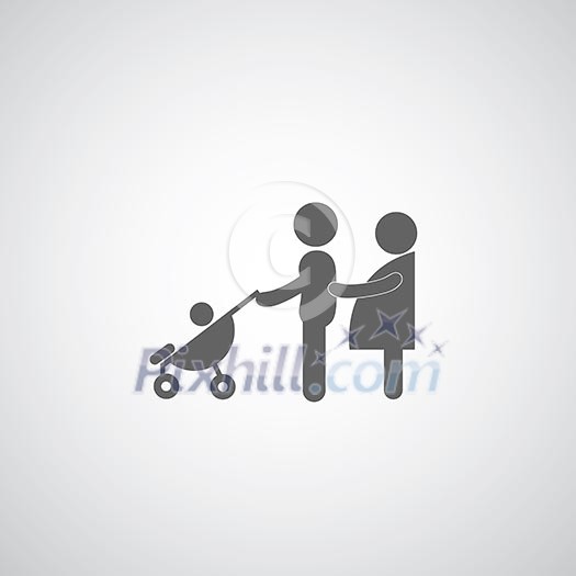 Family symbol on gray background Family symbol on gray background