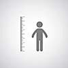 height measurement symbol on gray background 