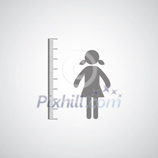 height measurement symbol on gray background height measurement symbol on gray background