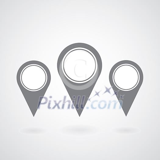 pointer icon gps mark on gray background pointer icon gps mark on gray background