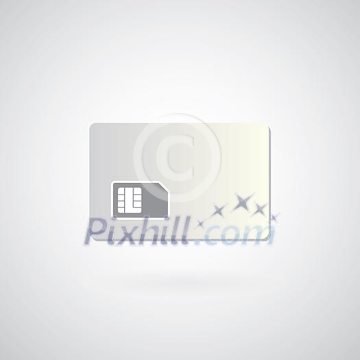 Blank sim card symbol on gray background Blank sim card symbol on gray background