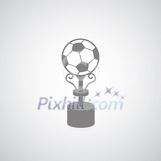 soccer trophy symbol on gray background soccer trophy symbol on gray background