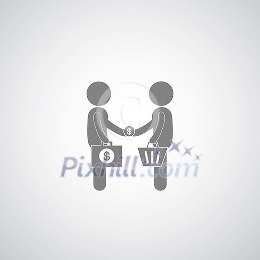 business partners symbol on gray background business partners symbol on gray background