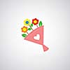 bouquet vector on gray background 