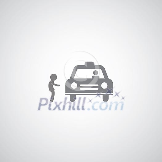 Taxi sign on gray background Taxi sign on gray background
