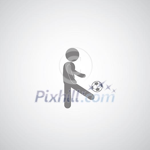 football player symbol on gray background football player symbol on gray background