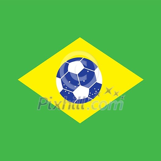 vector soccer on brazil flag vector soccer on brazil flag