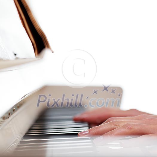 Playing Piano (shallow DOF; color toned image) Playing Piano (shallow DOF; color toned image)
