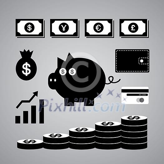 money symbol on gray background money symbol on gray background