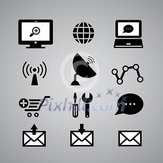 internet icon on gray background internet icon on gray background