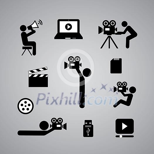 media symbol on gray background media symbol on gray background