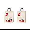 shopping bag with sale on white background