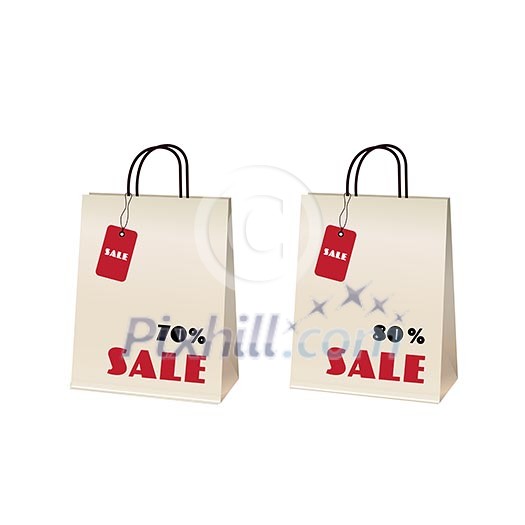 shopping bag with sale on white background shopping bag with sale on white background