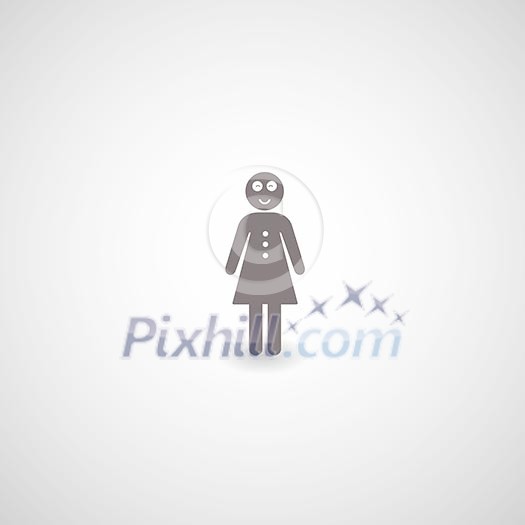 person symbol on gray background