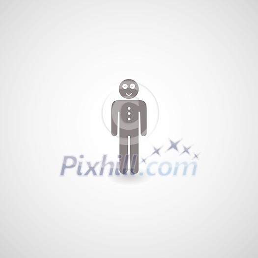 person symbol on gray background