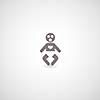 person symbol on gray background