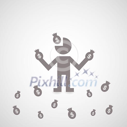 businessman symbol on gray background businessman symbol on gray background