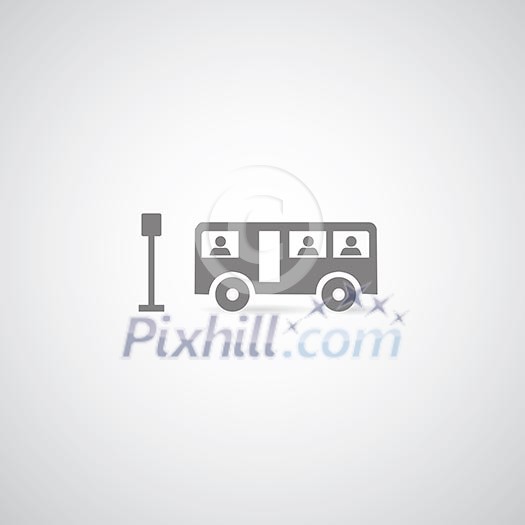 bus symbol on gray background bus symbol on gray background