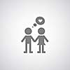 romance symbol on gray background