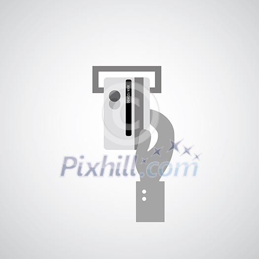 credit card symbol on gray background credit card symbol on gray background