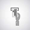 credit card symbol on gray background