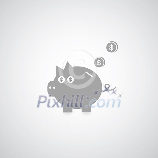 Piggy bank on gray background Piggy bank on gray background