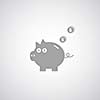 Piggy bank on gray background