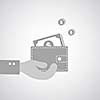 Wallet symbol on gray background